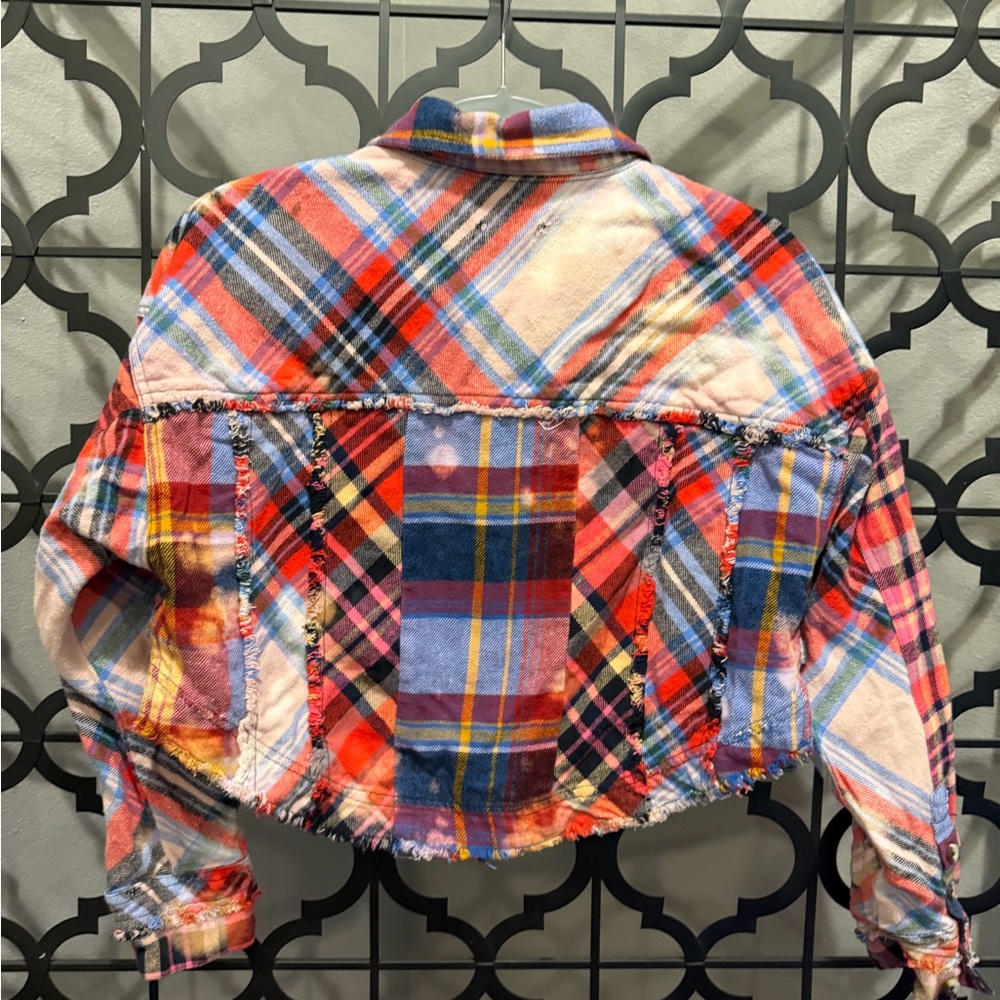 We The Free Multicolor Plaid Patchwork Women's Top - image 4